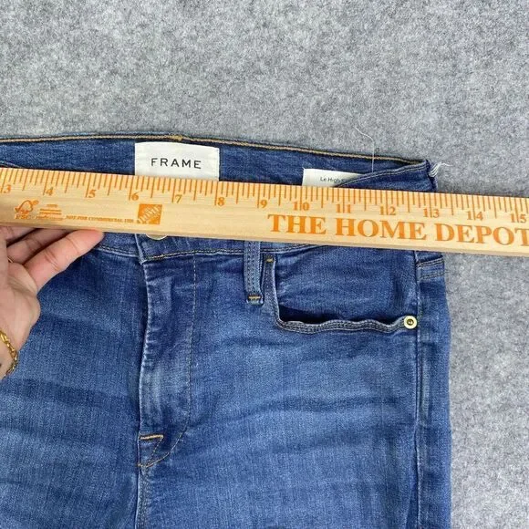 Frame Jeans Womens 27 Blue Denim Le High Skinny Stretch Medium Wash - Picture 3 of 9
